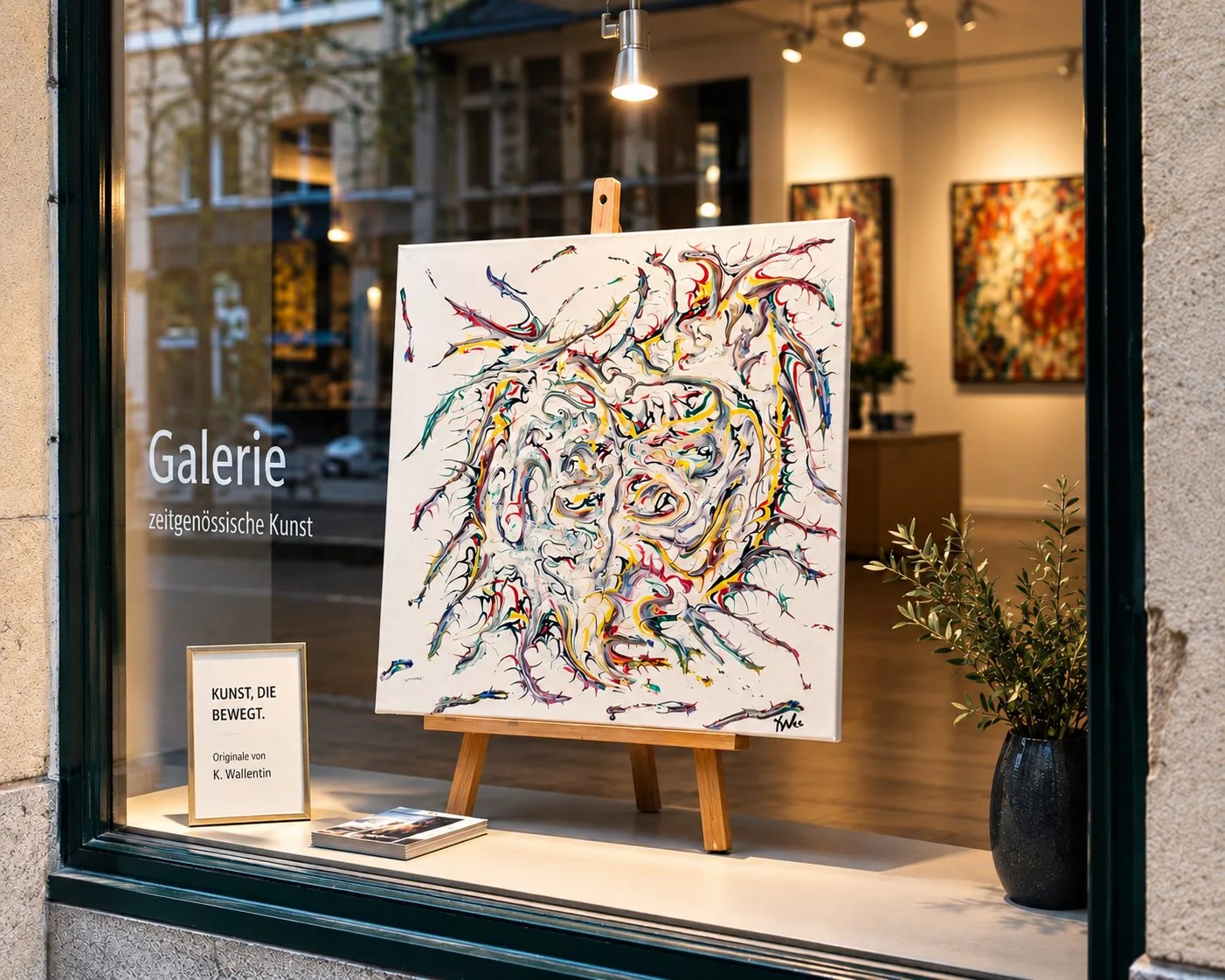 Werk AG-78 – Geflecht der Energie – im Schaufenster einer Galerie