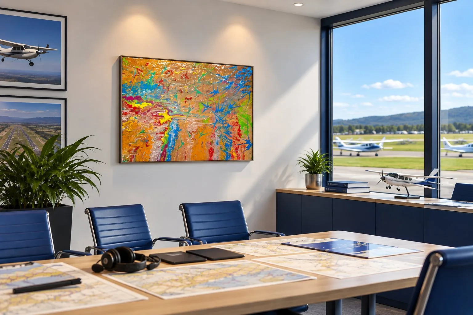 Werk B-94 – Flugfeld – in einem Besprechungsraum